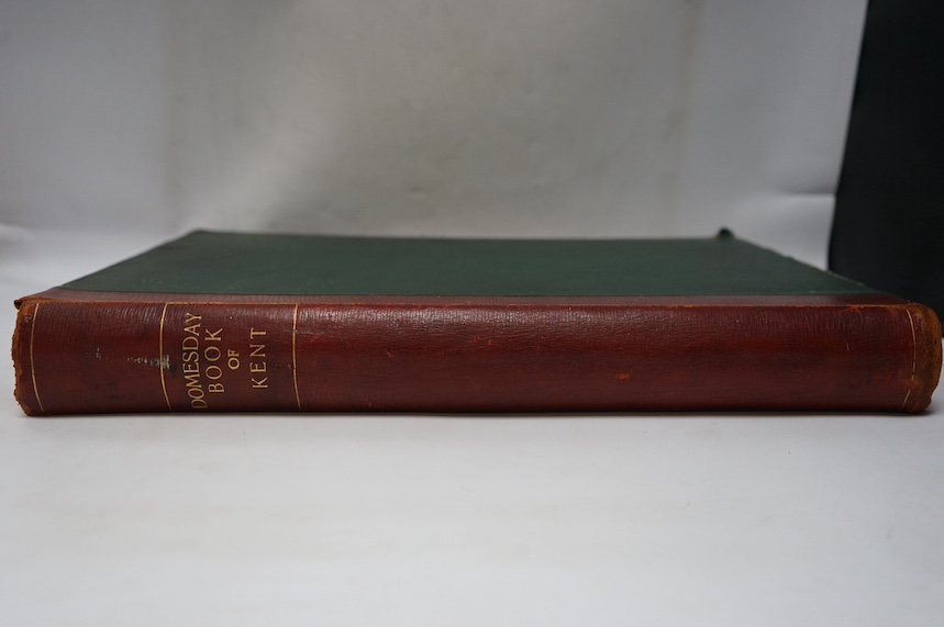 The Domesday Book of Kent. With translation, notes, and appendix. By the Rev. Lambert Blackwell Larking ... title in red and black, 28 facsimile plates in red and black; (?) original morocco backed cloth, gilt lettered s